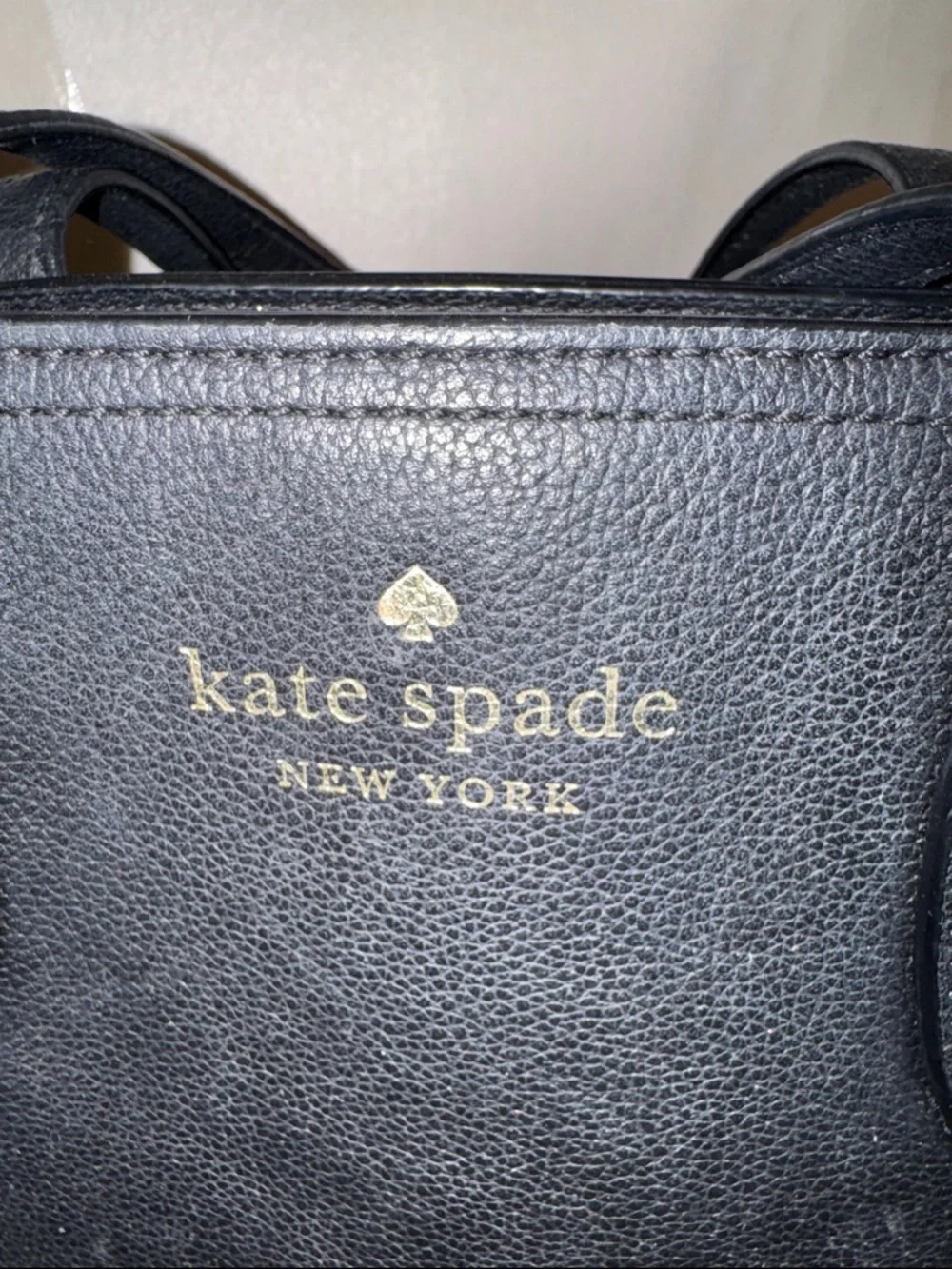 kate spade Black Pebbled Leather Satchel with Crossbody Strap